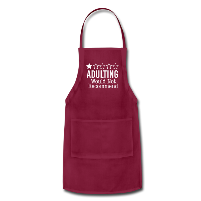 1 Star Adulting Adjustable Apron - burgundy