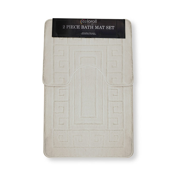 Coloroll Cream 2 Piece Bath Mat Set  315422-CREAM