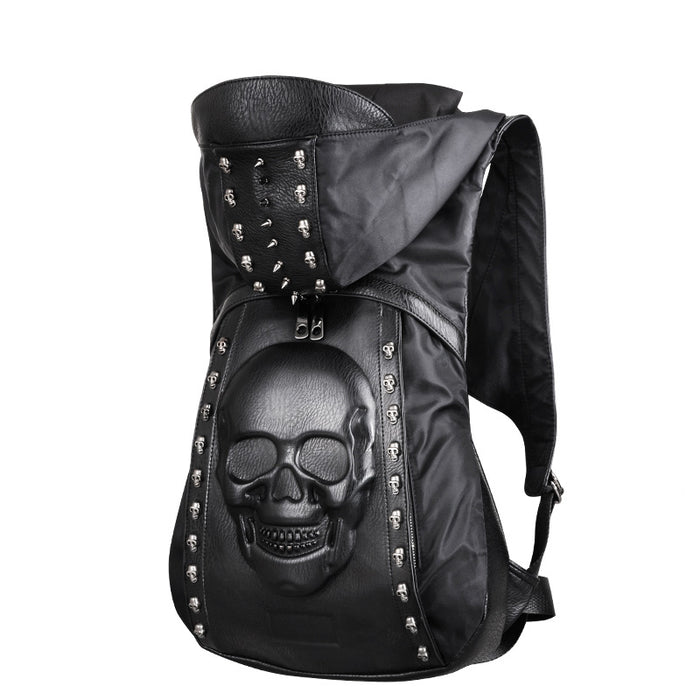 3D Skull Leather Backpack