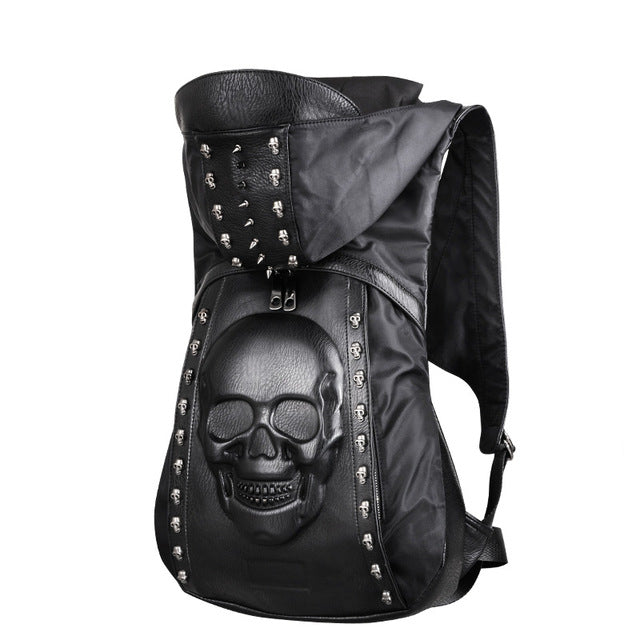 3D Skull Leather Backpack