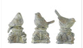 7” Gray Resin Birds on Scroll Pedestal
