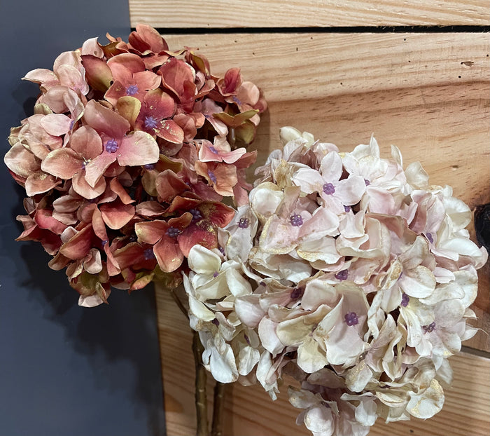 Hydrangea Pick with Gold Dusting