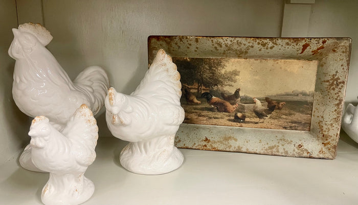 Poulets Rectangular Tole Tray