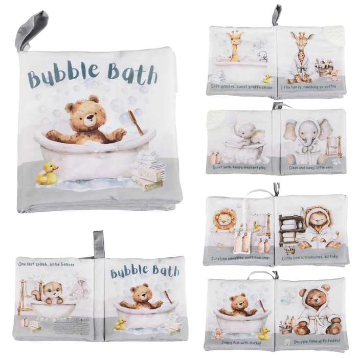 Ali+Oli - Bubble Bath 10-Page Crinkle Cloth Book for Babies & Toddlers by Ali+Oli