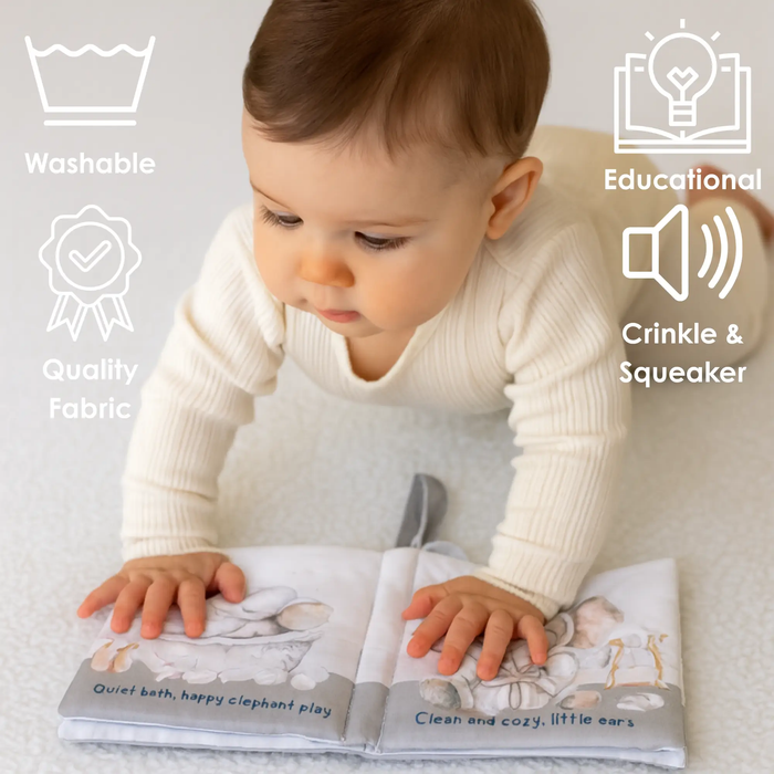 Ali+Oli - Bubble Bath 10-Page Crinkle Cloth Book for Babies & Toddlers by Ali+Oli