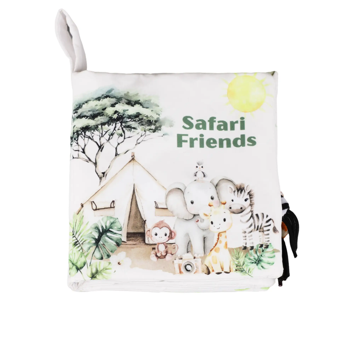 Ali+Oli - Safari Friends Tails 10-Page Soft Crinkle Cloth Baby Book by Ali+Oli