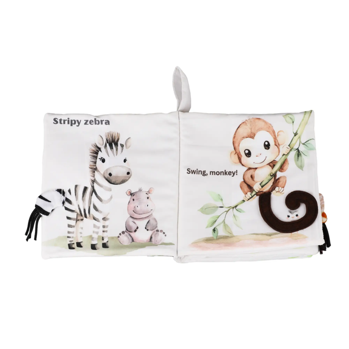 Ali+Oli - Safari Friends Tails 10-Page Soft Crinkle Cloth Baby Book by Ali+Oli