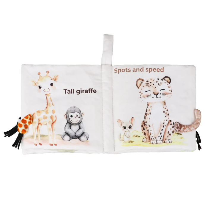 Ali+Oli - Safari Friends Tails 10-Page Soft Crinkle Cloth Baby Book by Ali+Oli