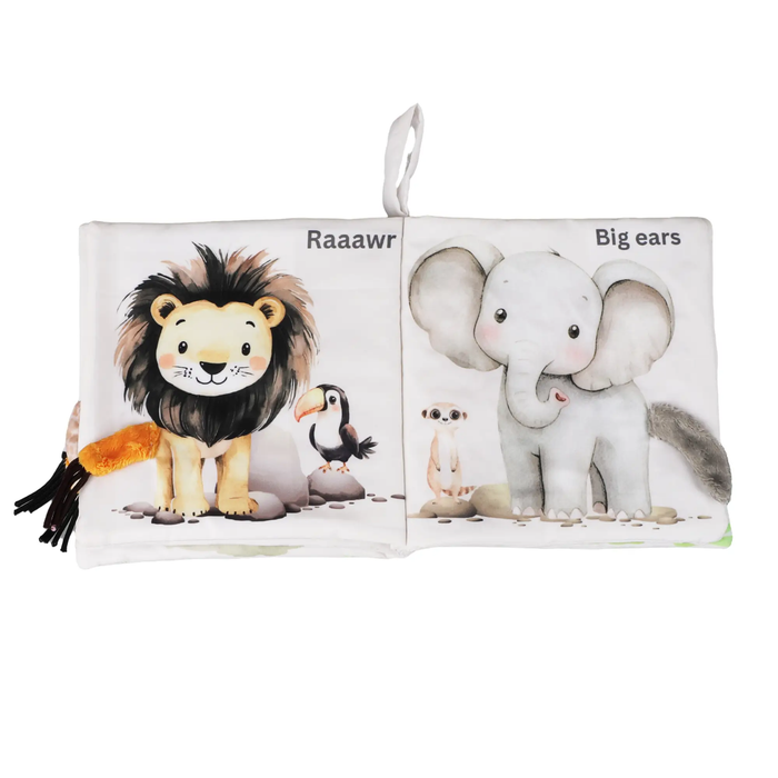 Ali+Oli - Safari Friends Tails 10-Page Soft Crinkle Cloth Baby Book by Ali+Oli