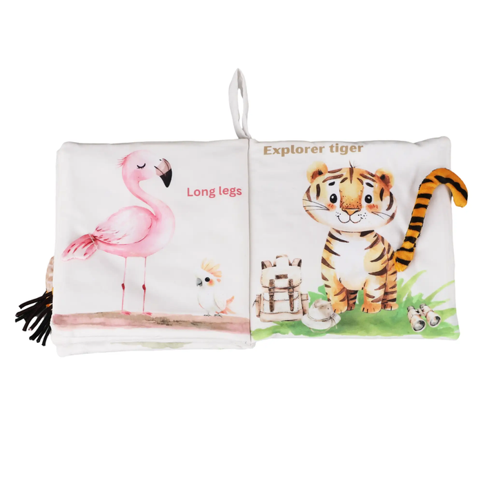 Ali+Oli - Safari Friends Tails 10-Page Soft Crinkle Cloth Baby Book by Ali+Oli