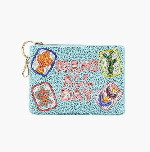 America & Beyond - Mahj all day Beaded Coin Pouch by America & Beyond