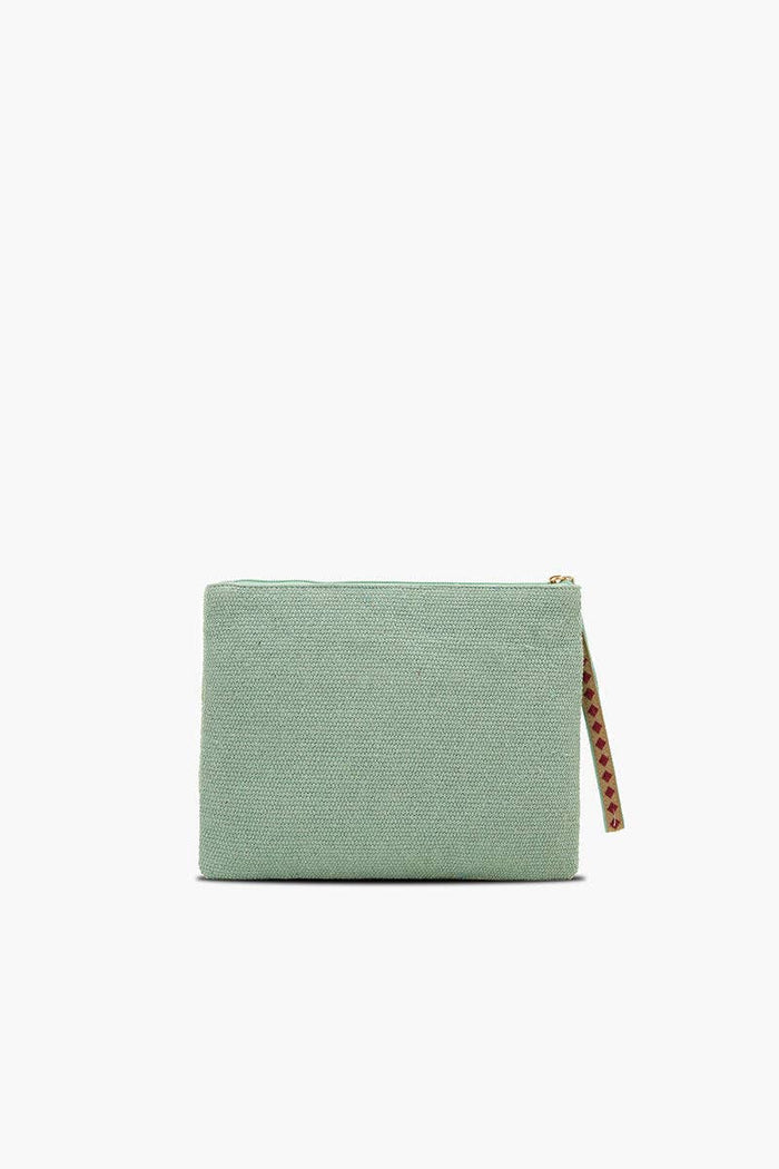 America & Beyond - Mahjong Luxe Fully Hand-Beaded Top Zip Clutch by America & Beyond