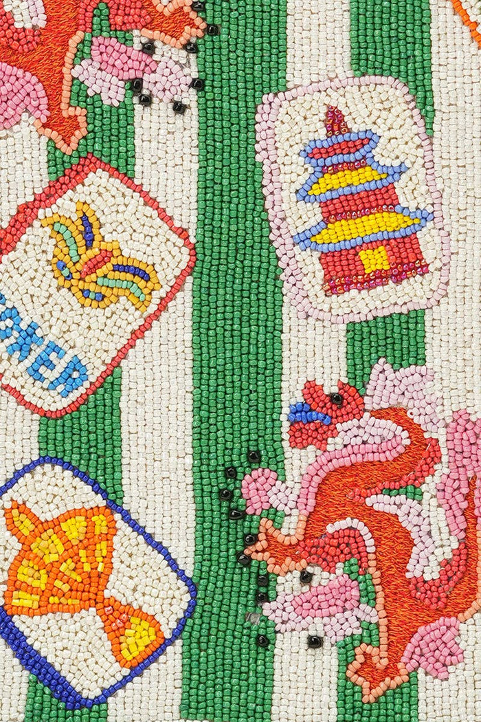 America & Beyond - Mahjong Muse Hand-Beaded Large Book Tote by America & Beyond