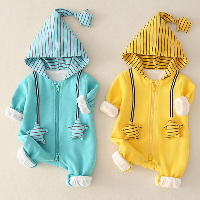 Baby Yellow 3D Star Unisex Jumpsuit