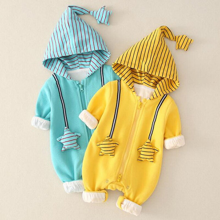Baby Yellow 3D Star Unisex Jumpsuit