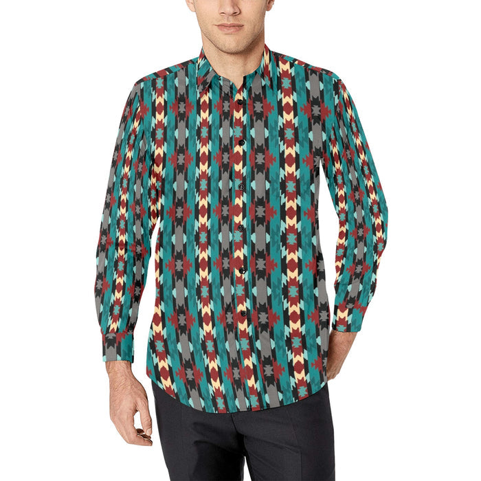 Baha Ranch Teal Aztec Unisex Western Button Up Shirt