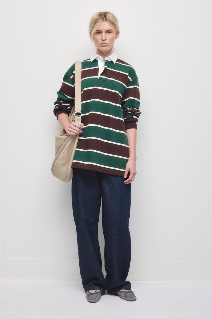 Barbarian Rugby in Brown/Bottle Green/Ivory