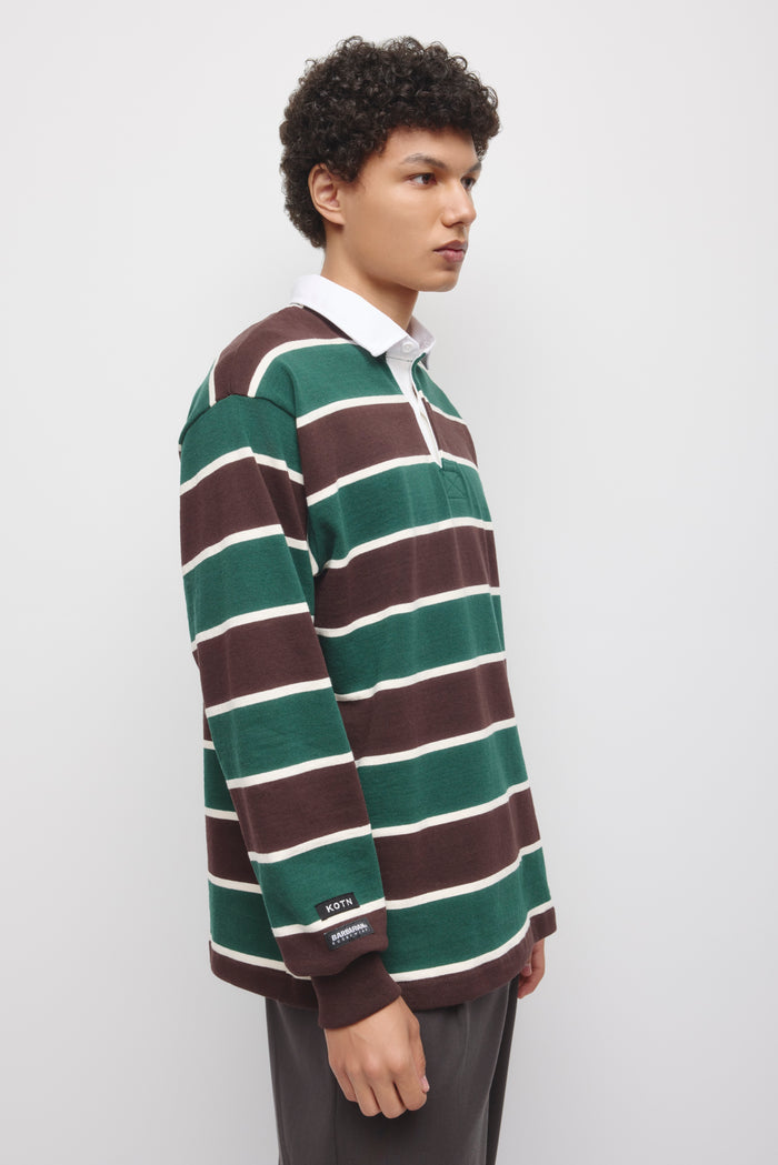 Barbarian Rugby in Brown/Bottle Green/Ivory