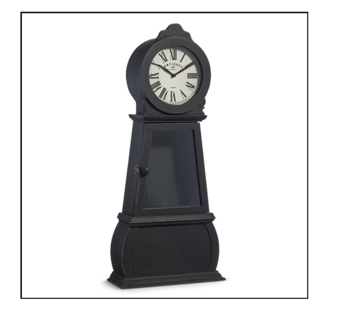 Black Finish Grandfather Mantle Clock