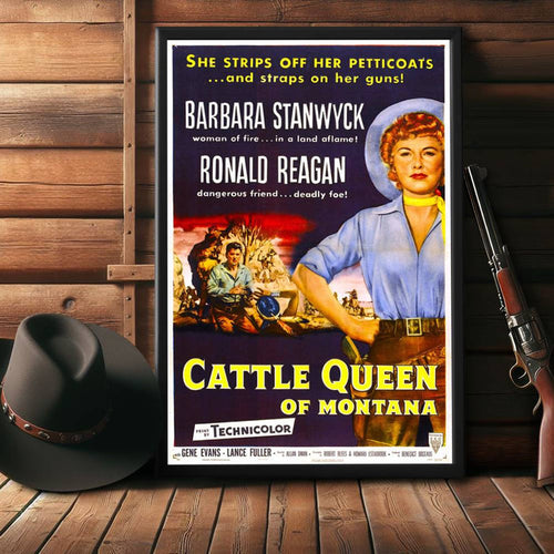 "Cattle Queen Of Montana" (1954) Framed Movie Poster