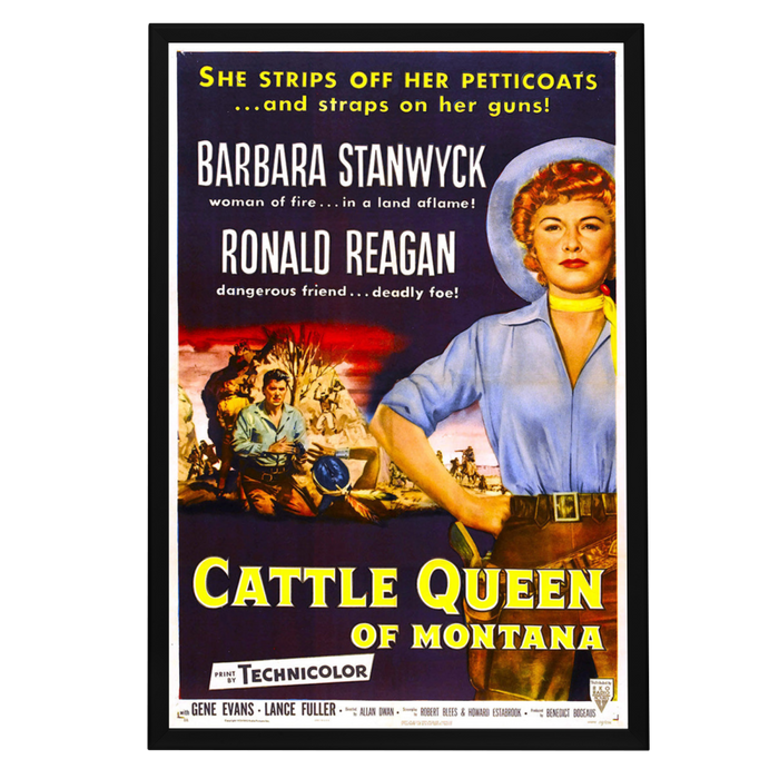 "Cattle Queen Of Montana" (1954) Framed Movie Poster