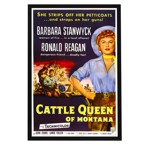 "Cattle Queen Of Montana" (1954) Framed Movie Poster