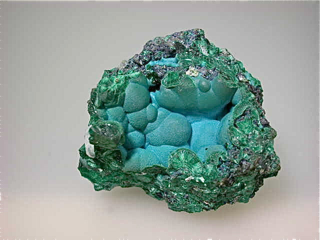 Chrysocolla and Malachite, Lubumbashi, Zaire Small cabinet 4 x 4.5 x 5.5 cm $25. Online July 10.  SOLD.
