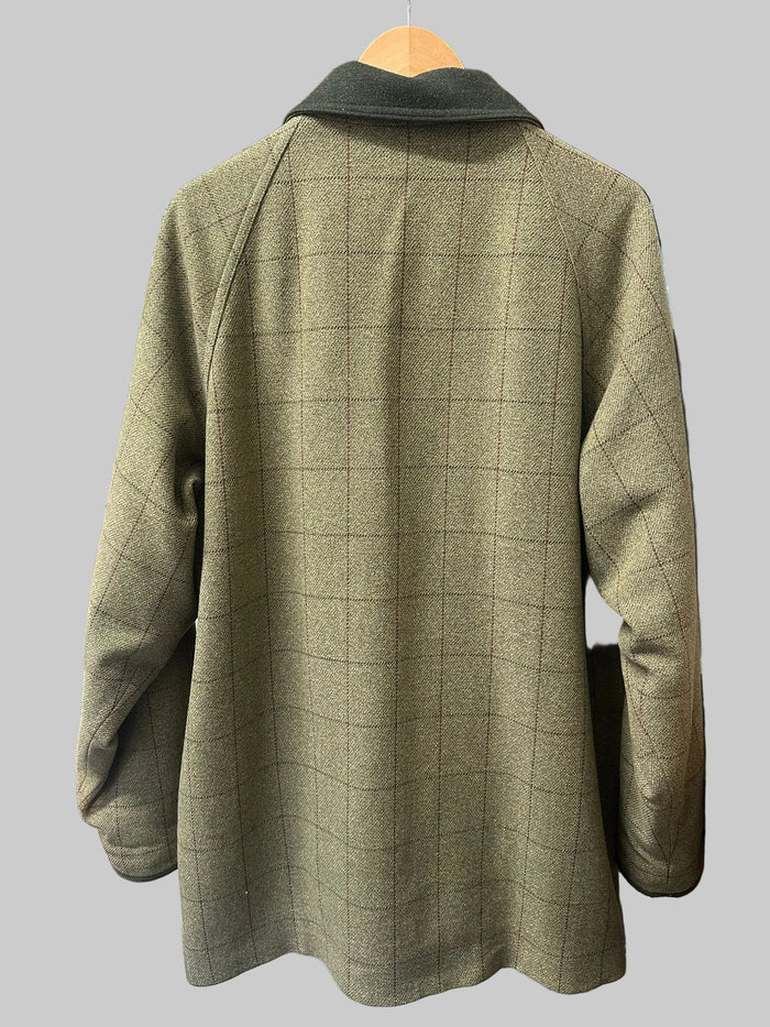 CORDINGS OF PICADILLY LONDON - Men's Green Tweed Wool Coat Size Large/52" - Stain