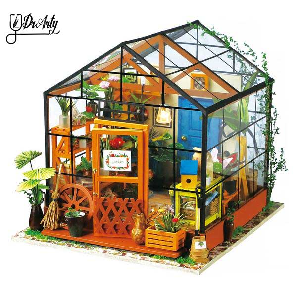 DIY Miniature Green House & Study Room Fully Furnished Set