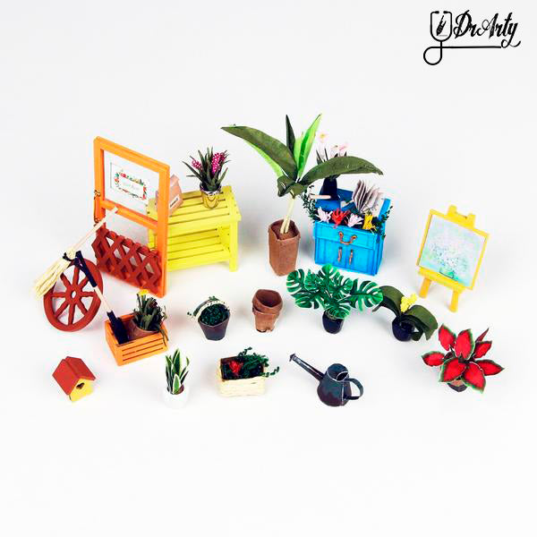 DIY Miniature Green House & Study Room Fully Furnished Set