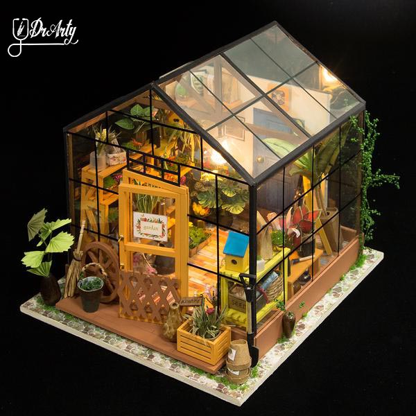 DIY Miniature Green House & Study Room Fully Furnished Set