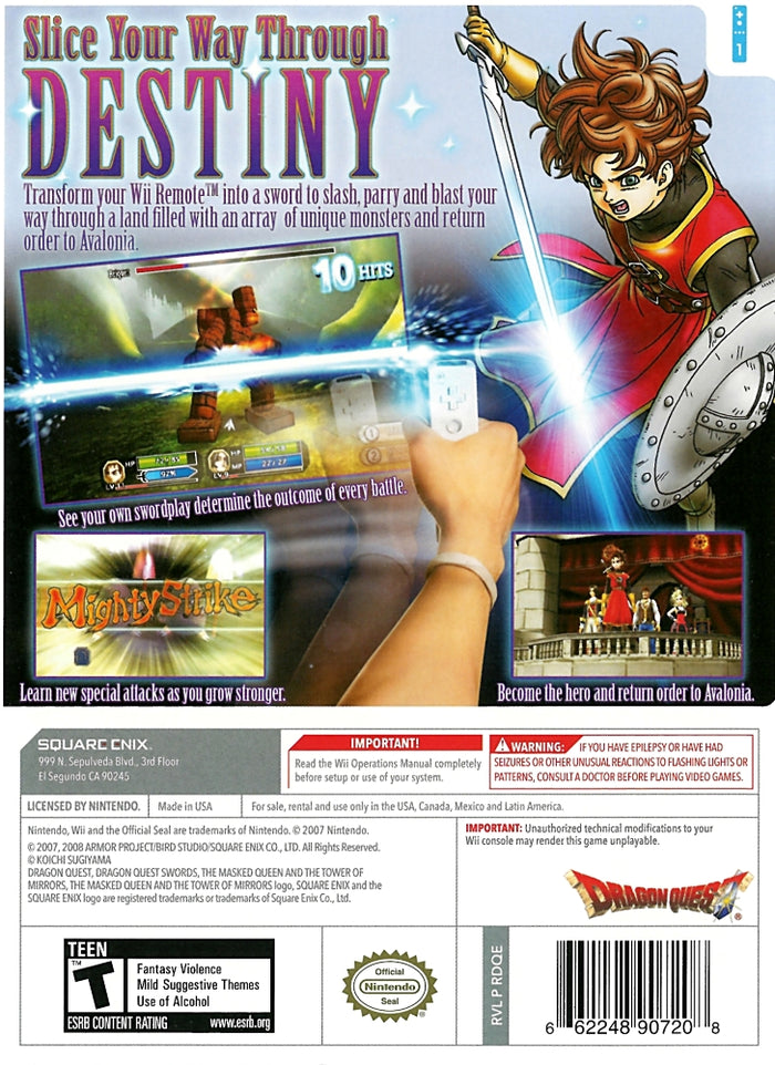 Dragon Quest Swords: The Masked Queen and Tower of Mirrors Wii - Video Game - Used - CaveGamers - Image 2