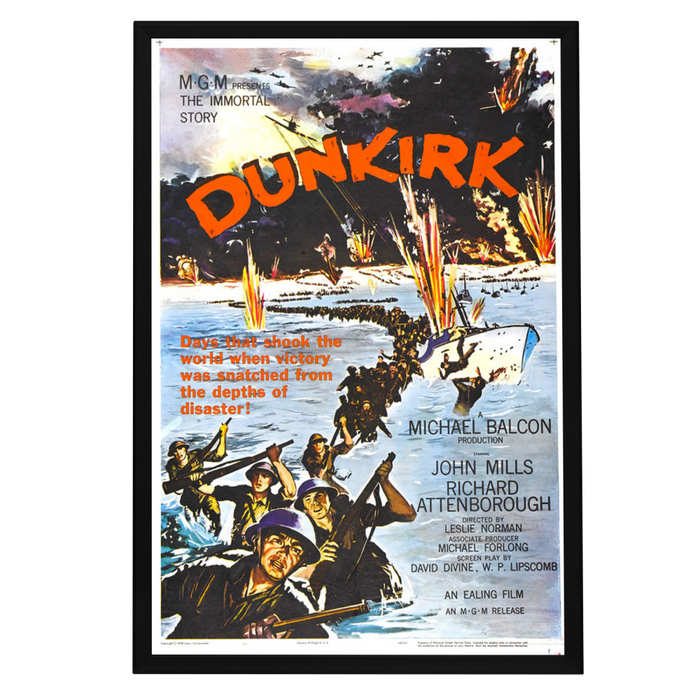 "Dunkirk" (1958) Framed Movie Poster