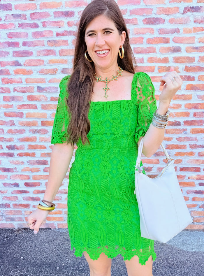 Emery Puff Sleeve Lace Dress