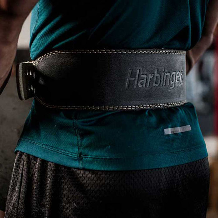 Harbinger 4" Padded Weight-Lifting Leather Belt