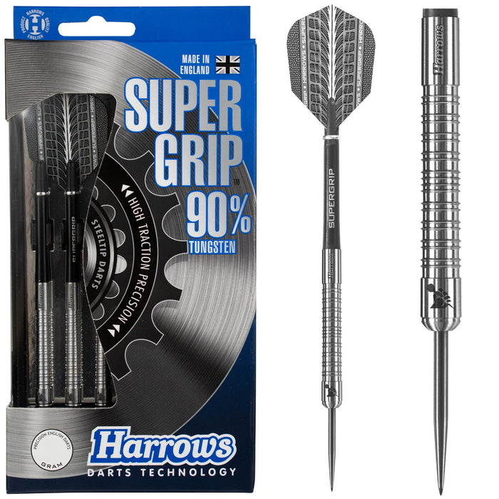 Harrows Supergrip 90% Tungsten Steeltip Darts - 30g