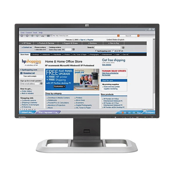HP LP2275W 22" 1680x1050 6ms 16:10 DVI DP LCD Monitor | NO STAND C-Grade