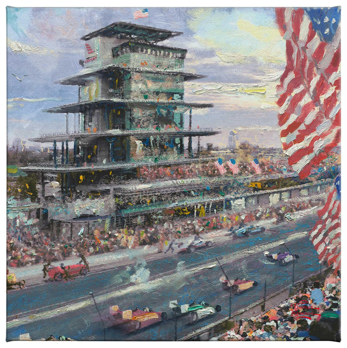 Indy 500 (Set of 3) - 14 x 14 Gallery Wrapped Canvas - 14" x 14" Gallery Wrapped Canvas - ArtOfEntertainment.com