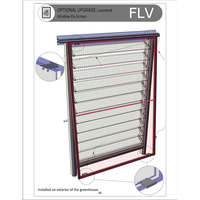 Janssens | Louvered Window Fly Screen - MyGreenhouseStore.com