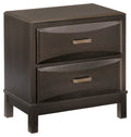 Kira B473-92 Almost Black Two Drawer Night Stand