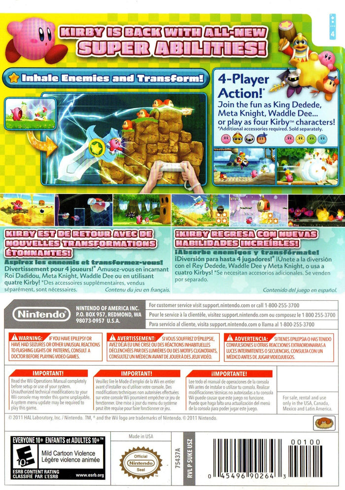 Kirby's Return to Dream Land Wii - Video Game - Used - CaveGamers - Image 2