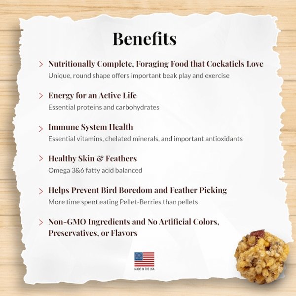 Lafeber Pellet-Berries for Cockatiels - New York Bird Supply