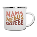Mama Needs Coffee Retro Design Camper Mug - white