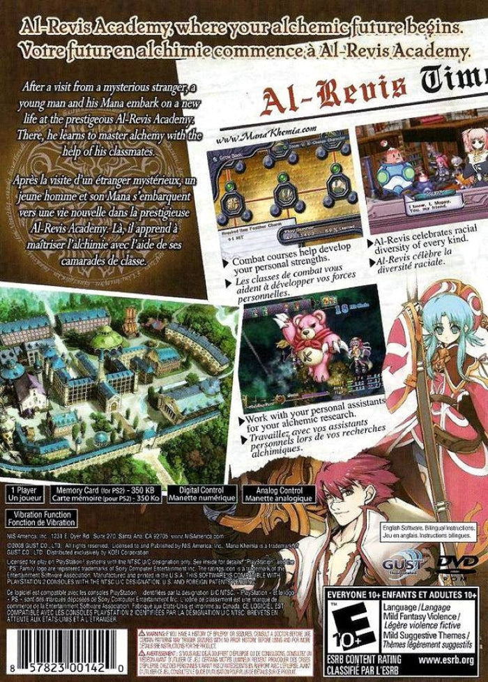 Mana Khemia Alchemists of Al-Revis PS2 - Video Game - Used - CaveGamers - Image 2