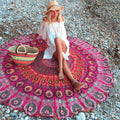 Mandala Red Round Beach Blanket