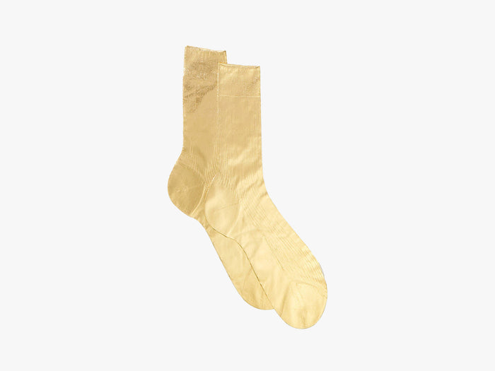 Metallic Laminated Socks - Gold