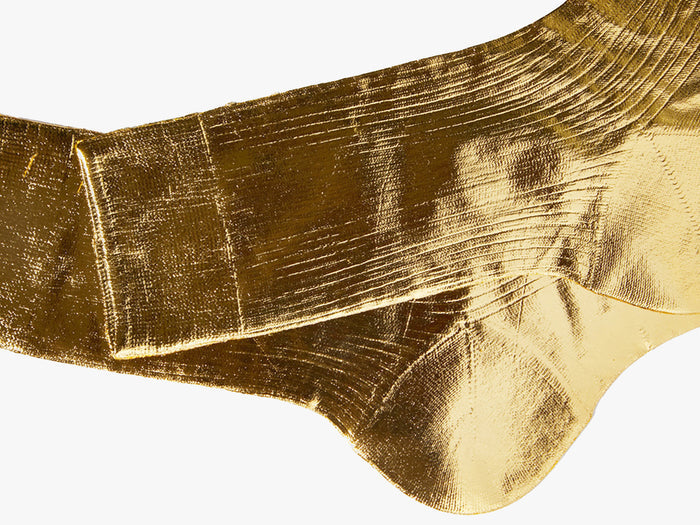 Metallic Laminated Socks - Gold