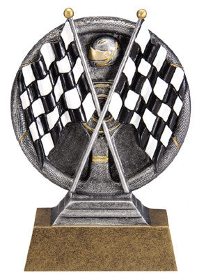 Motion Xtreme Icon Crossed Flags 5 inch Resin Sculpture