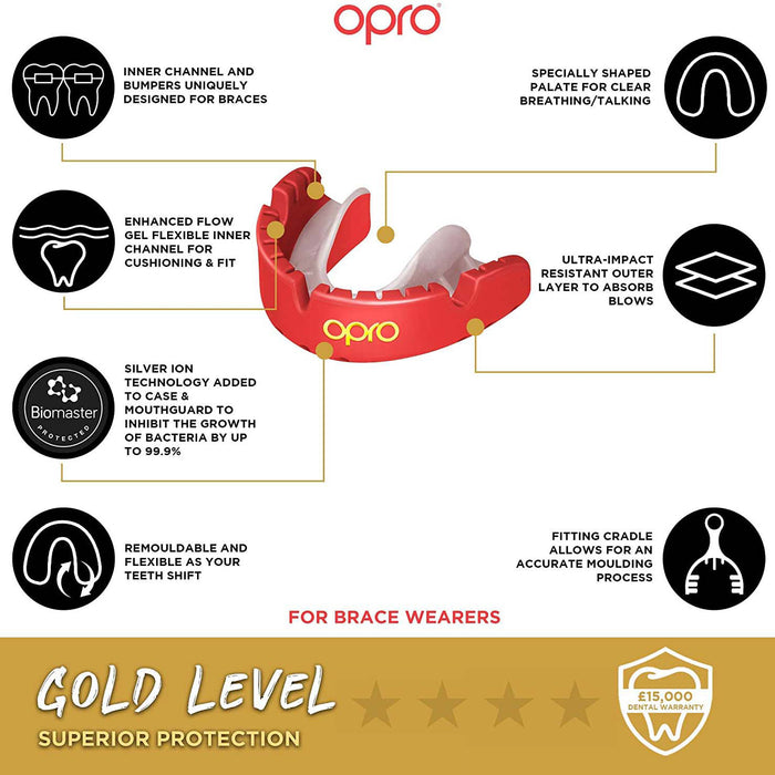 Opro Self-Fit Mouthguard For Braces - Gold Level