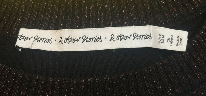 & OTHER STORIES Jumper - Black with Red Sparkles - Size Medium (USED)